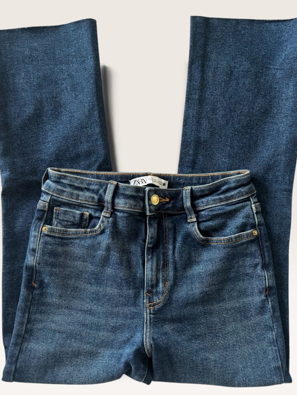 Zara Women’s High RiseJeans in Dark Blue Denim